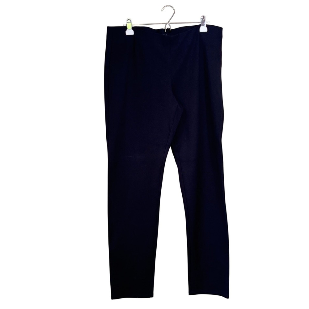Eileen Fisher Black Ponte Pants XL Classic Minimalist Capsule Wardrobe Old Money